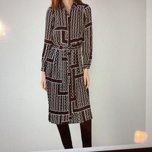 NWT Buttons Down Pleated Long Sleeve Shirt Dress 👗, Size 6